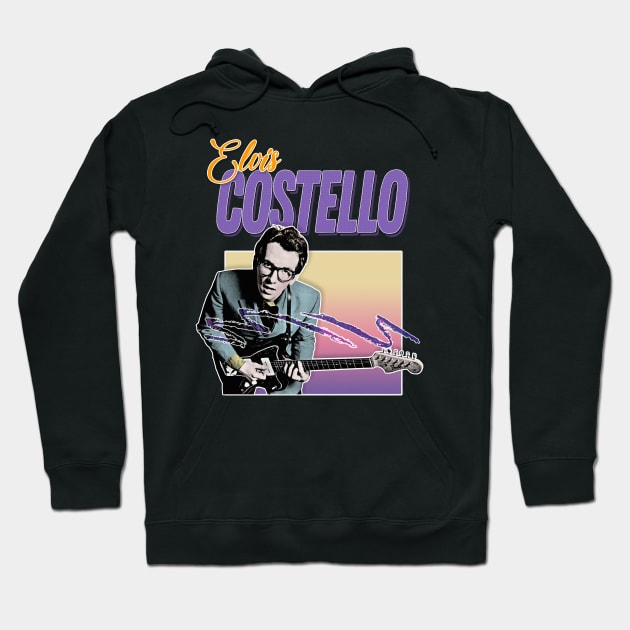 Elvis Costello / 80s Style Aesthetic Design Hoodie by DankFutura